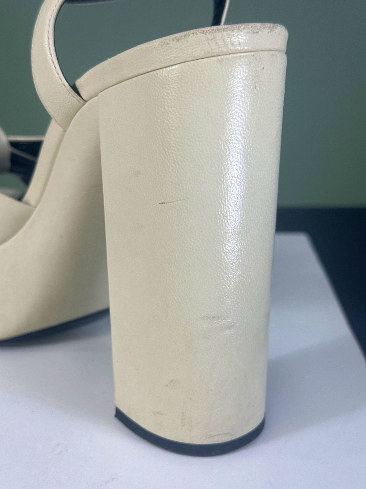 Saint Laurent Cream Platform Sandals UK 7