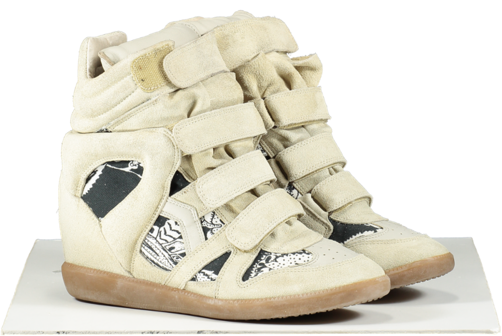 Isabel Marant Cream Beckett Suede Trainers UK 7 EU 40 👠