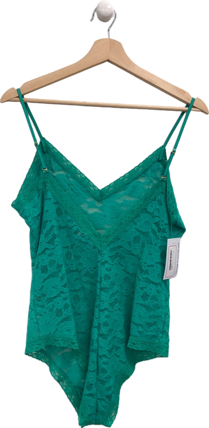 Anthropologie Green Lace Camisole L