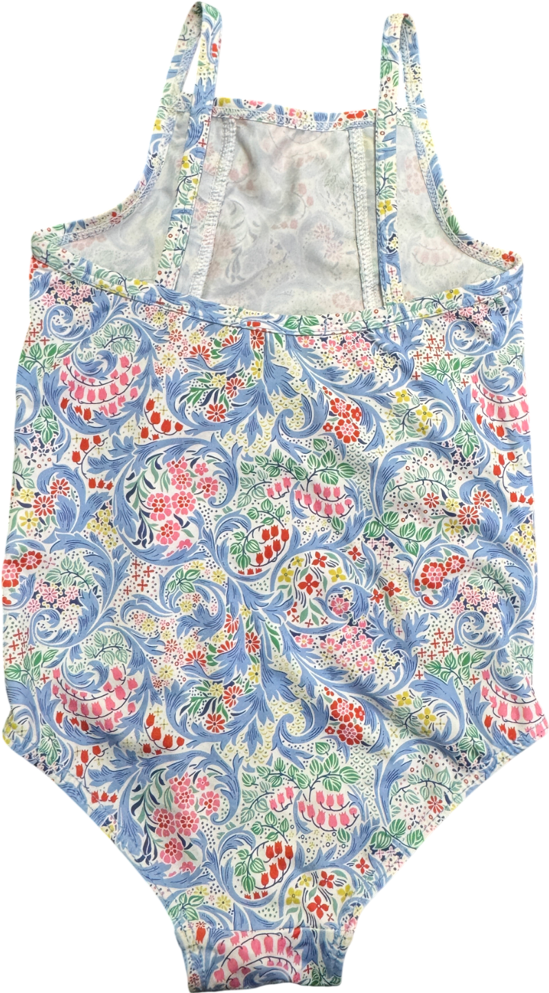 Trotters Swim Blue Floral Frill Detail Swimsuit 2-3 Years