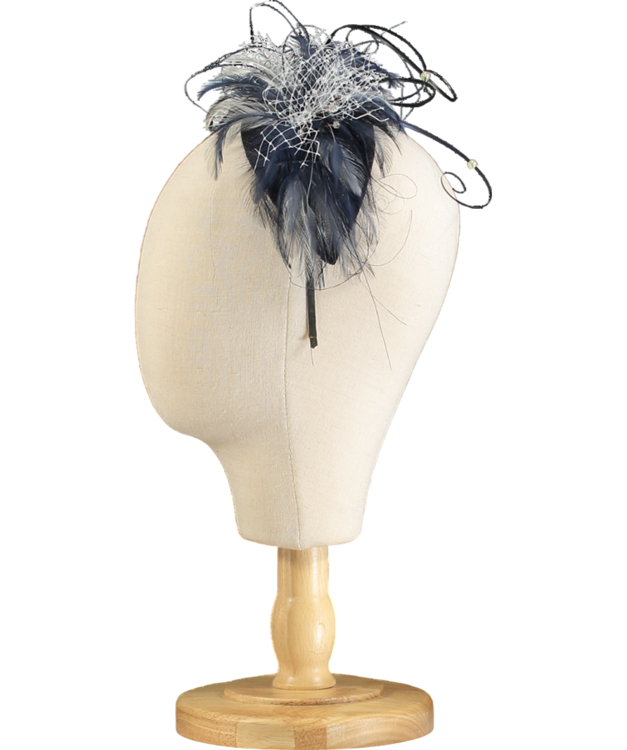 Head Candy Blue Feather Fascinator One Size