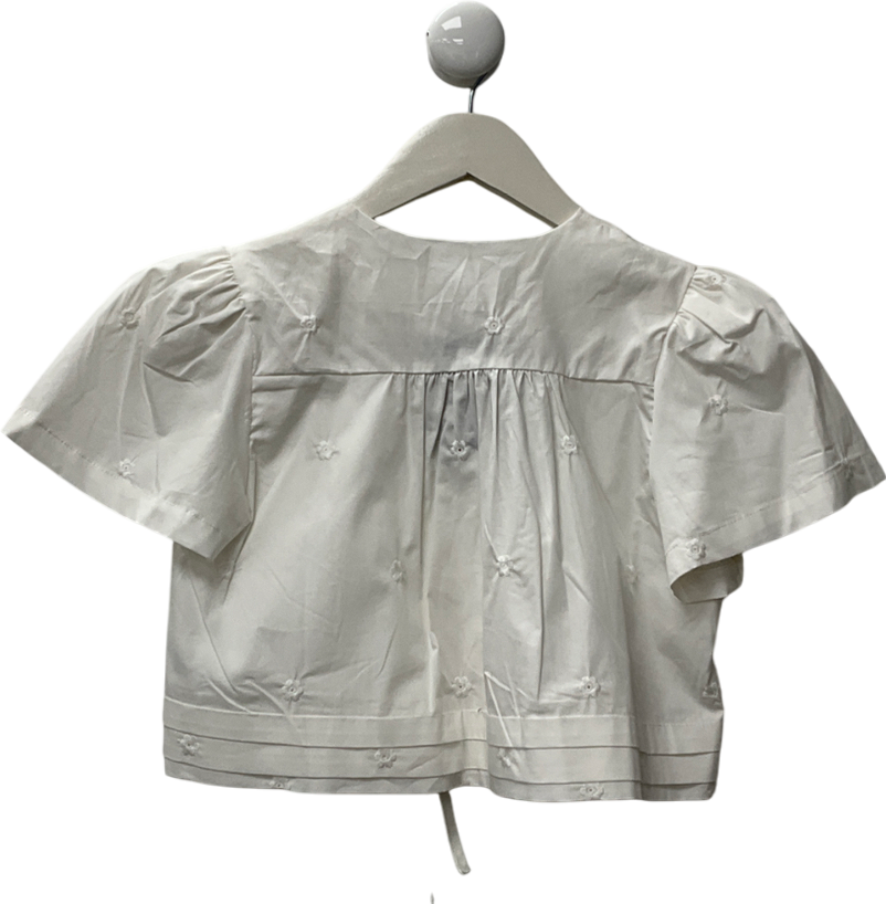 Cider White Tie Front Button Shirt UK XS