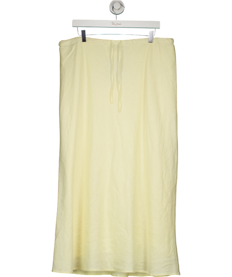 Mint Velvet Yellow Pure Linen Maxi Skirt UK XL