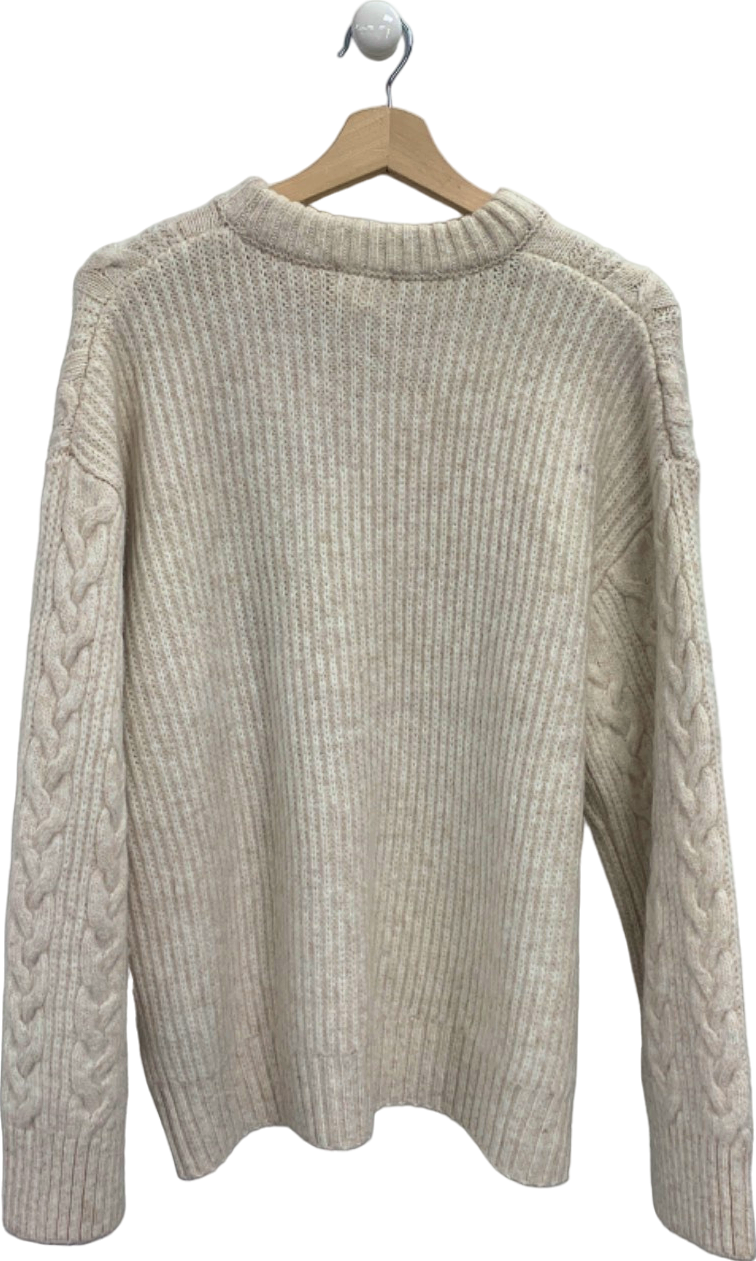 H&M Beige Cable Knit Jumper UK S