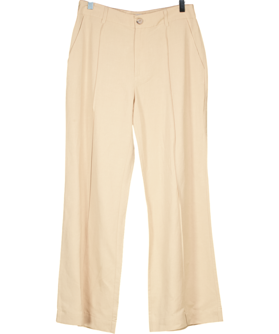 & Other Stories Beige Linen Blend Trousers UK 8