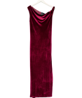 ASOS Red Design Velvet Twist Shoulder With Lace Up Back Midi Dress In Burgundy UK 18