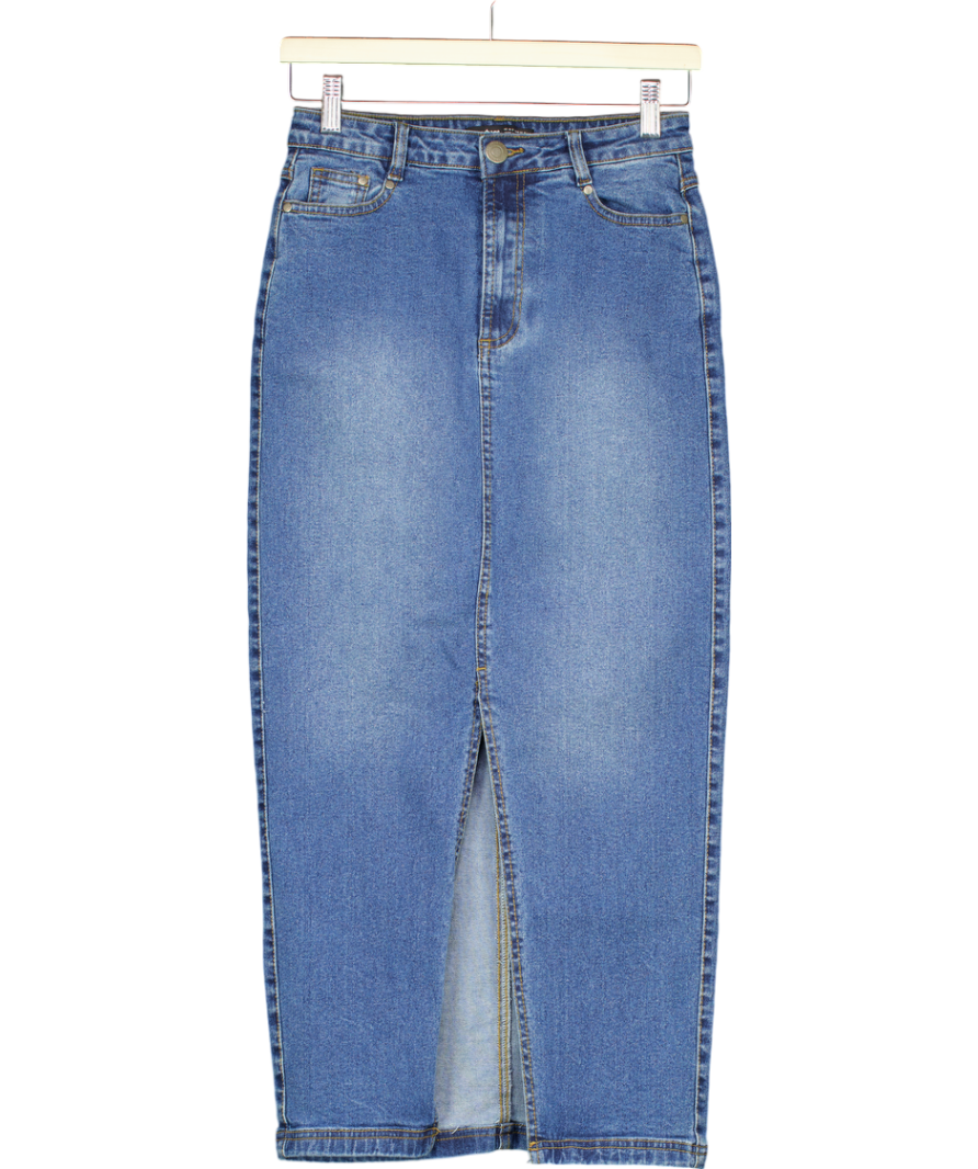 Threadbare Blue Denim Maxi Skirt UK XS