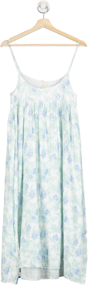 American Vintage White Strappy Cotton Floral Print Cotton Summer Dress UK XS/S