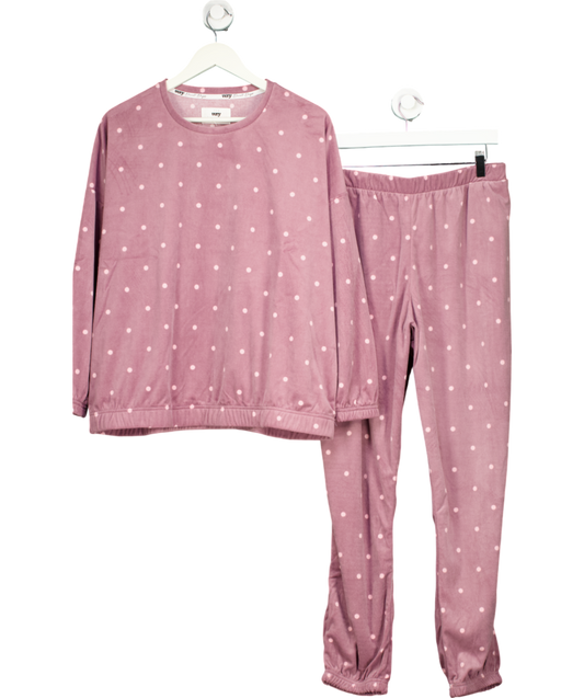 Very Purple Polka Dot Fleece Pyjama Set UK 20