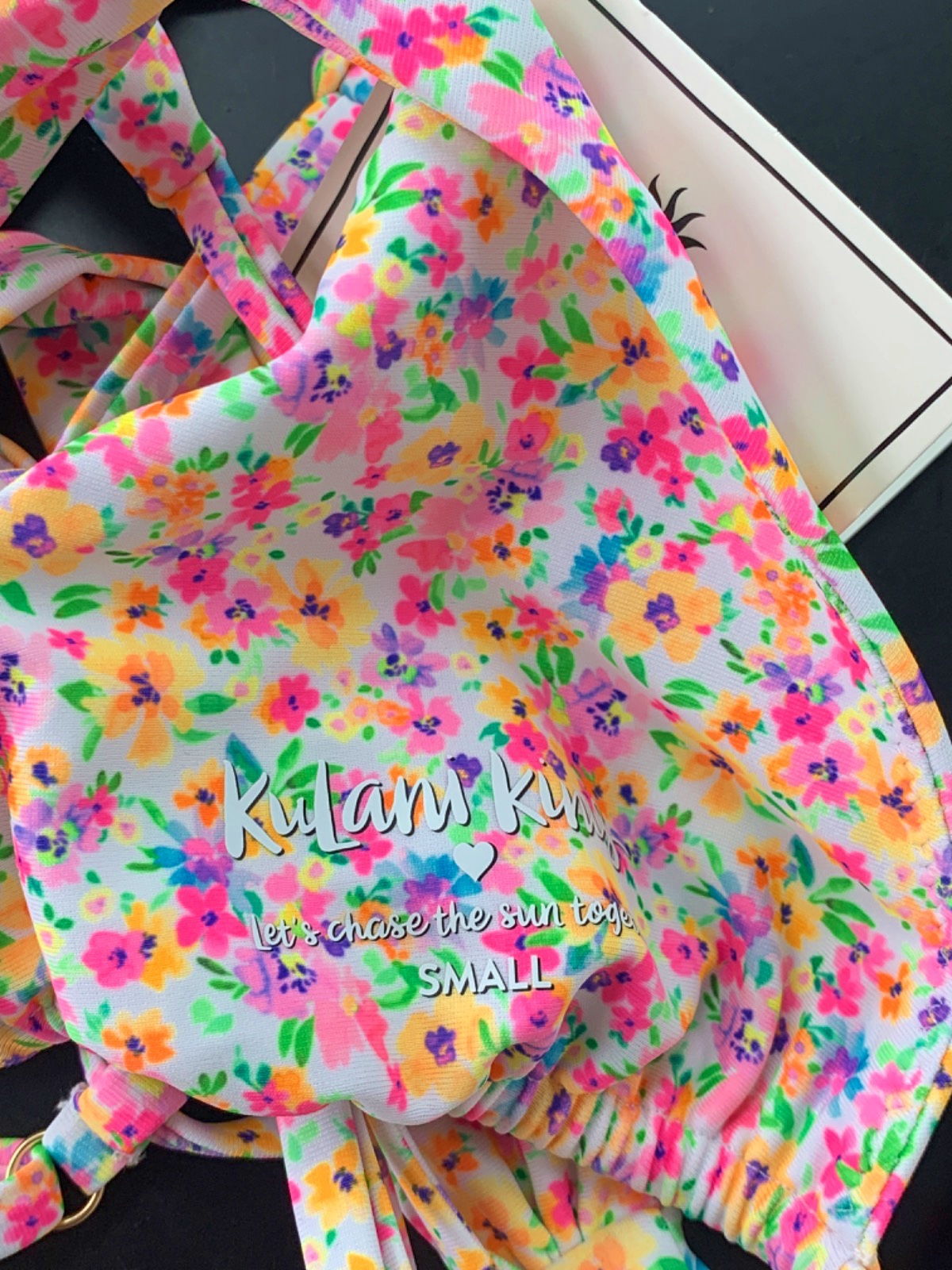 Kulani Kinis Multicolour Floral Bikini Top UK S