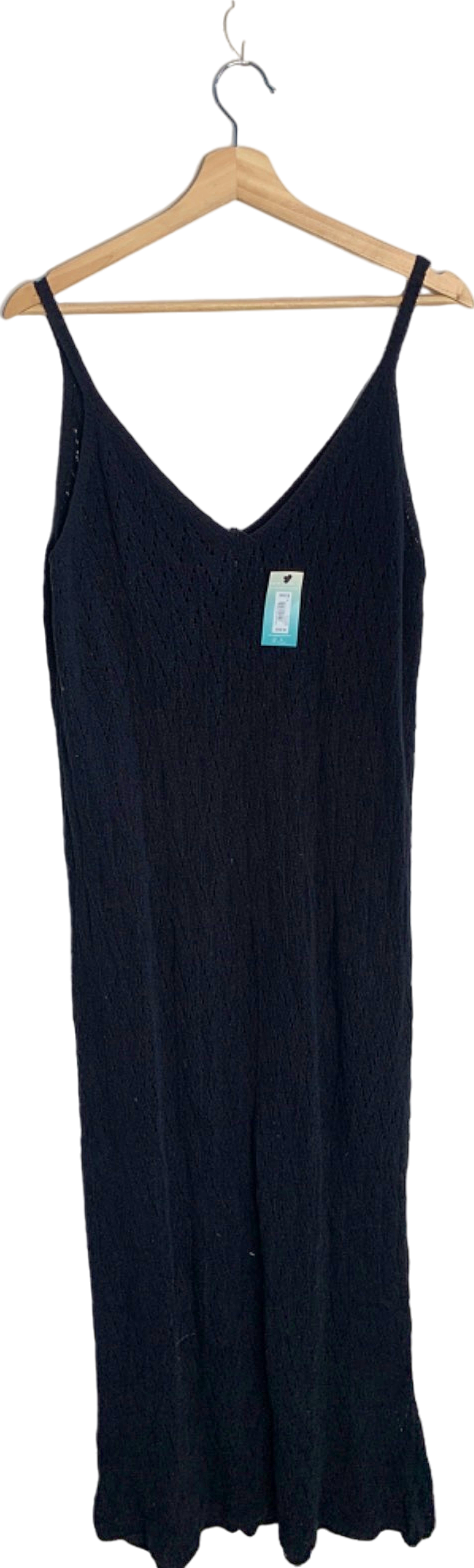 New Look Black Crochet Maxi Dress M