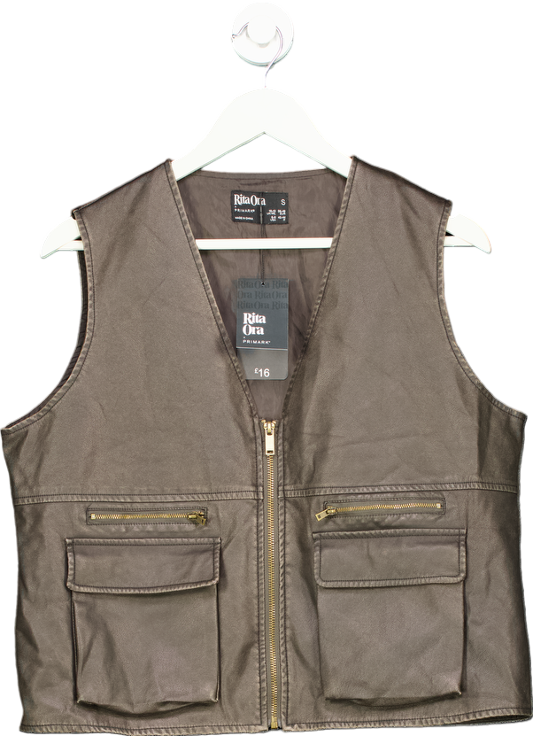 Rita Ora Brown Utility Vest UK S