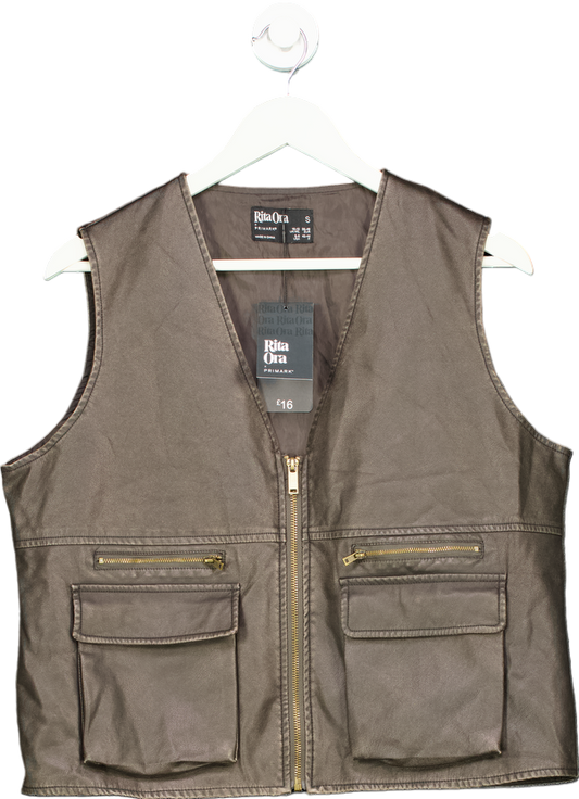 Rita Ora Brown Utility Vest UK S