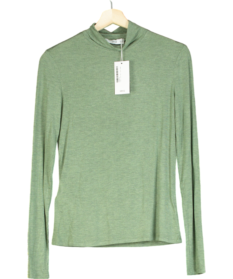 MANGO Green Turtleneck Long-sleeved T-shirt UK M
