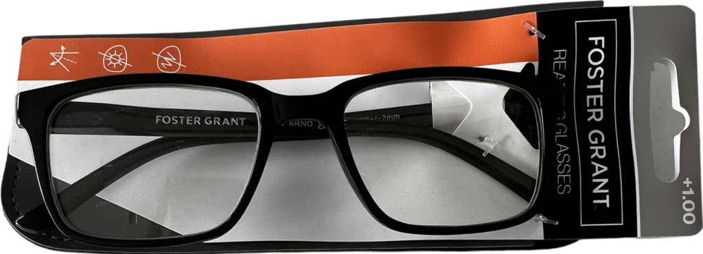 Foster Grant  Arno Lenses Reading Glasses  Black +1