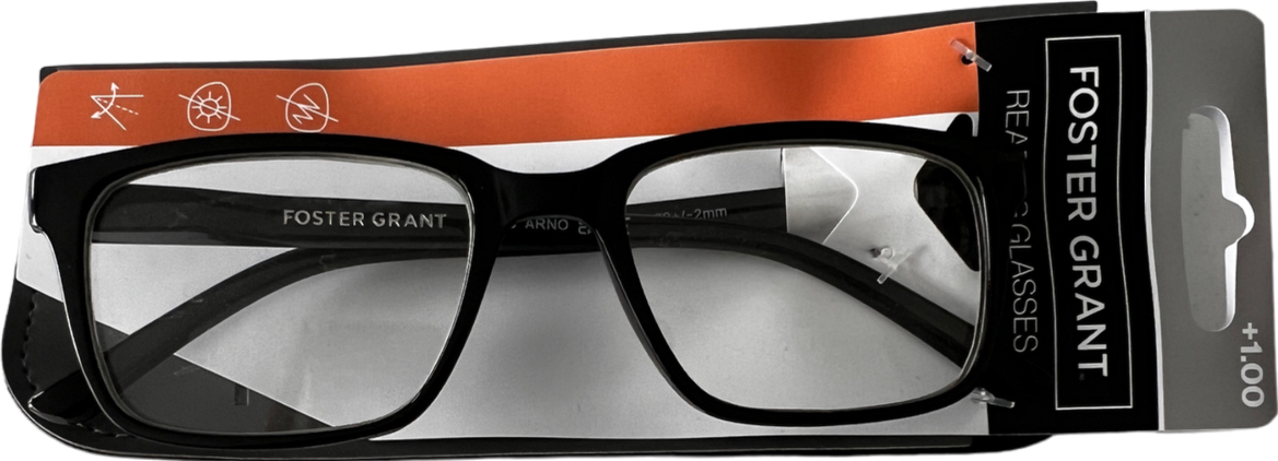 Foster Grant  Arno Lenses Reading Glasses  Black +1