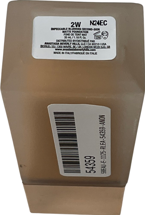 Anastasia Beverly Hills Impeccable Blurring Second Skin Matte Foundation 2w 35ml