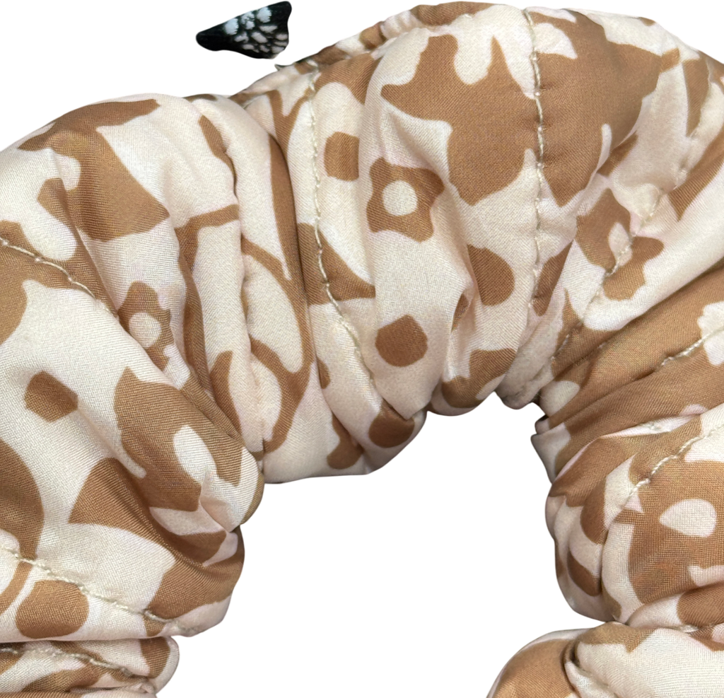 Free People Nude Sports Neutral Print Puffer Hair Scrunchie One Size