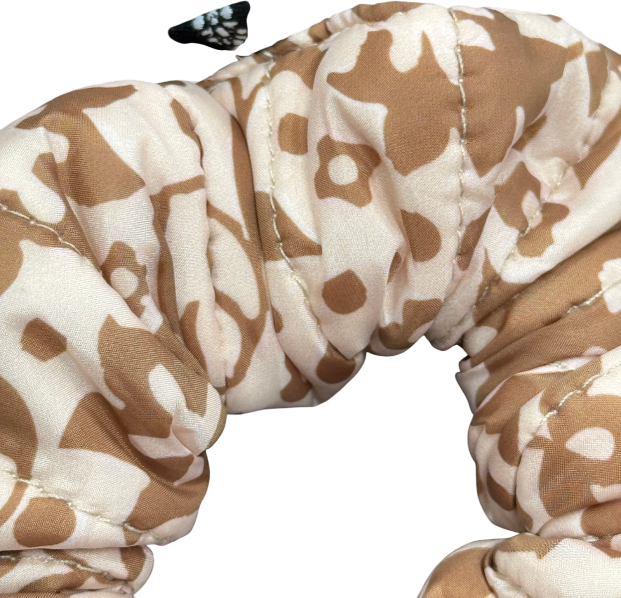 Free People Nude Sports Neutral Print Puffer Hair Scrunchie One Size