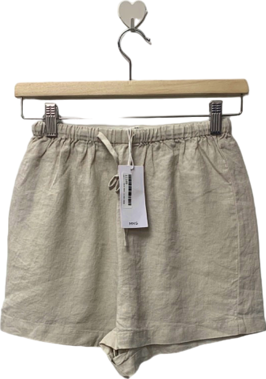 Mango Beige Linen Pyjama Shorts XS