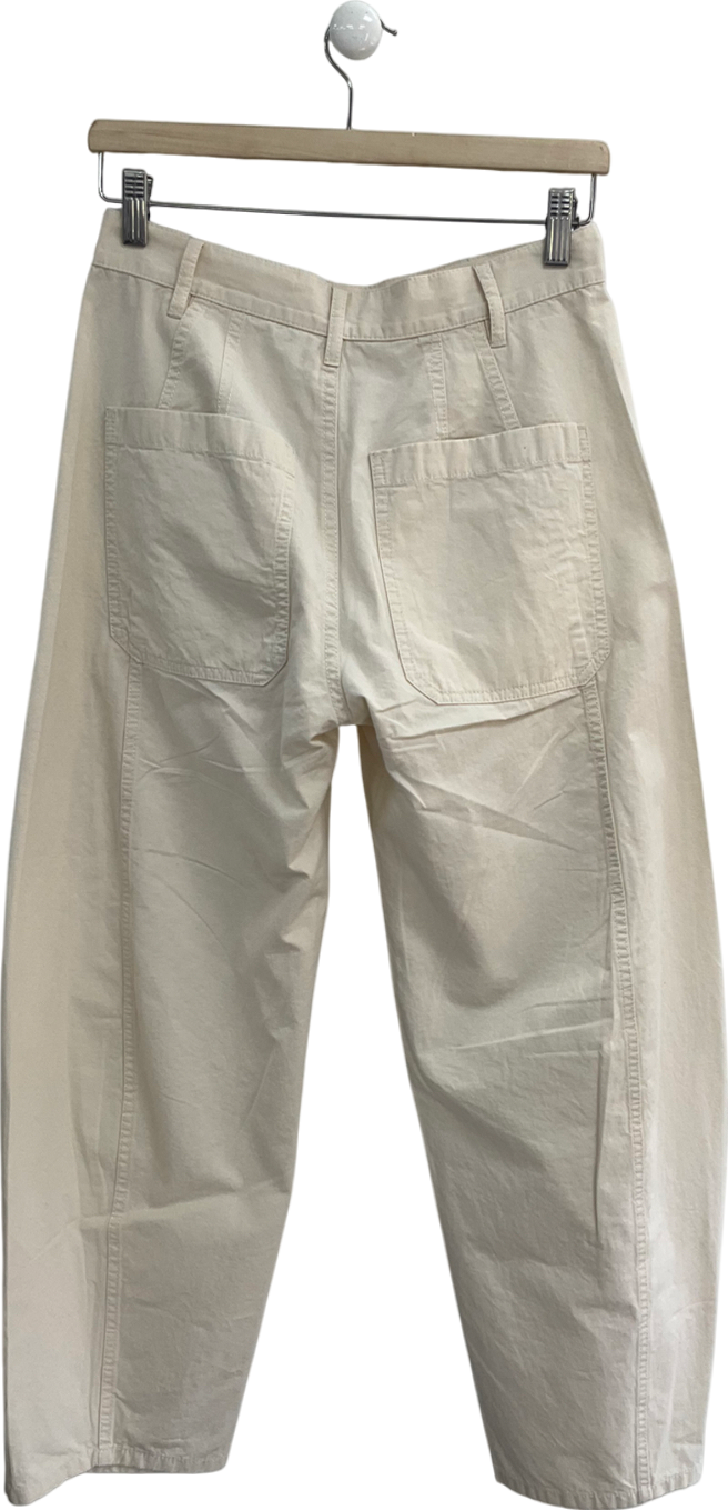 Arket Cream Cotton Trousers UK 8