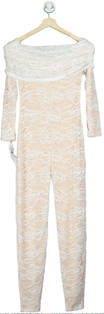 Wanderdoll Beige Lace Romper Medium