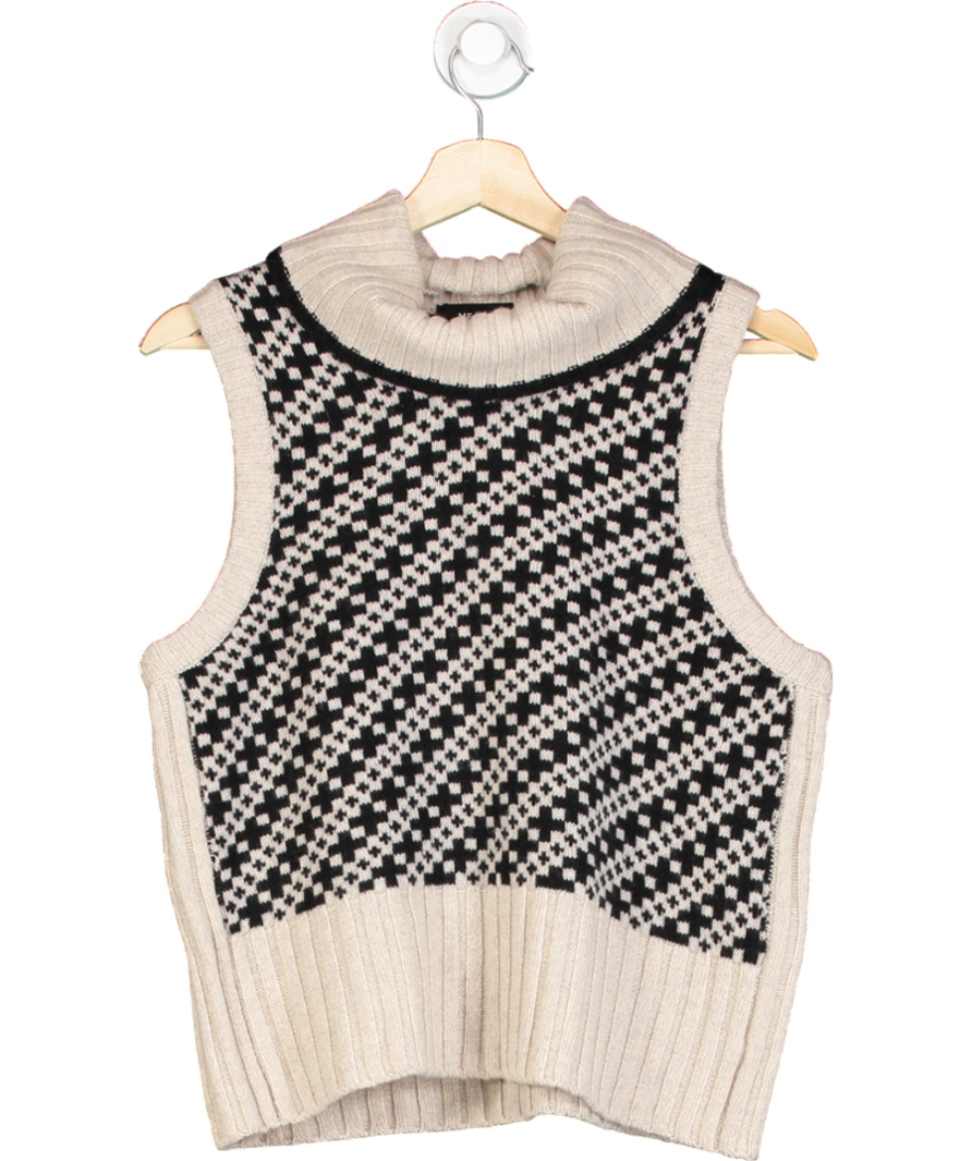 ME+EM Multicoloured Detachable Turtle-Neck Knitted Vest UK 12