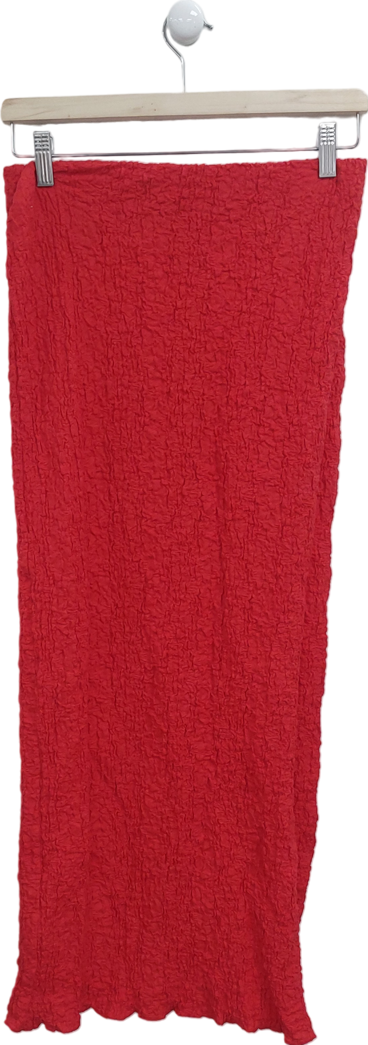 ASOS Red Crinkle Maxi Skirt UK S