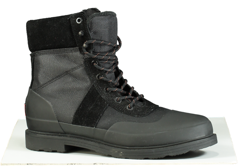 Hunter Black Lace-Up Boots UK 9