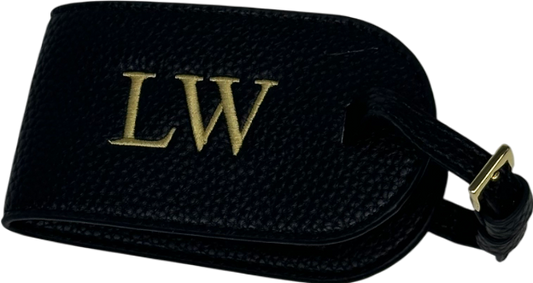 Katie Loxton Black Luggage Tag Monogrammed "LW"