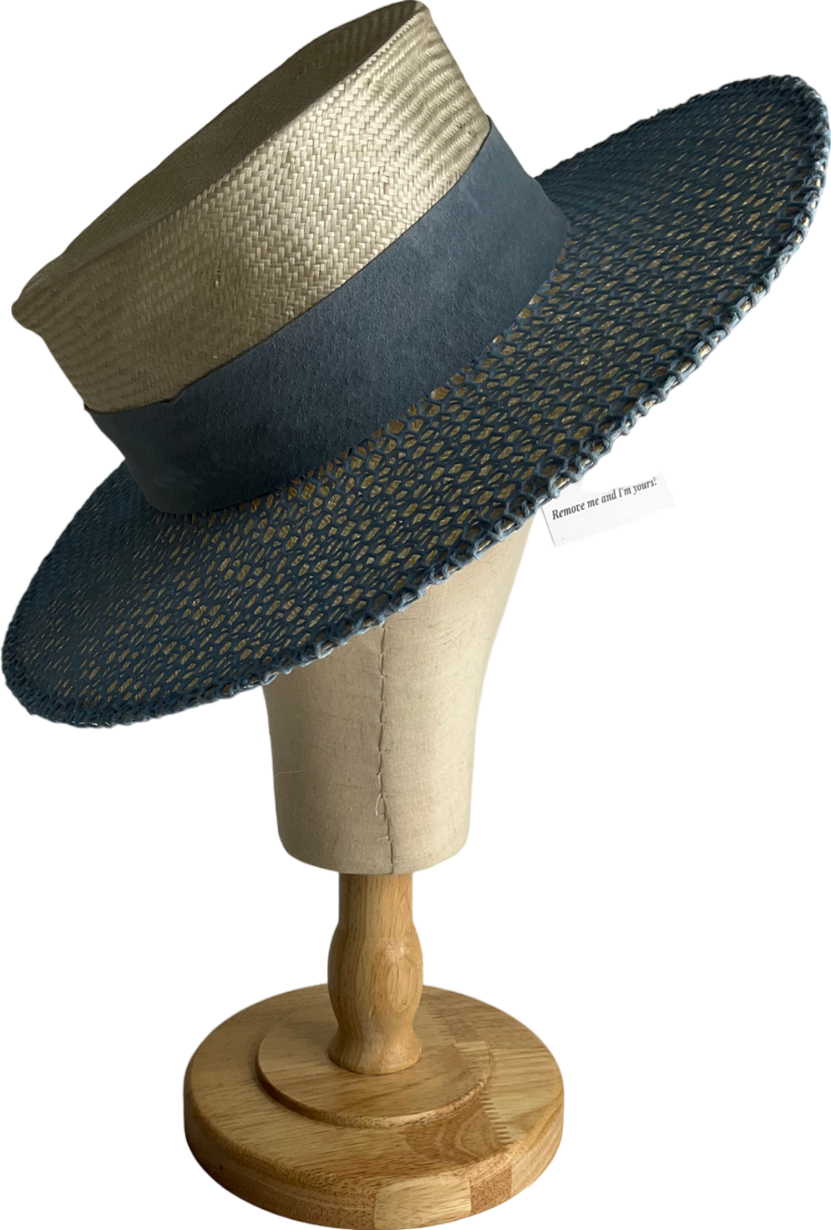 vivien sheriff Blue Spin Wheel Straw Hat