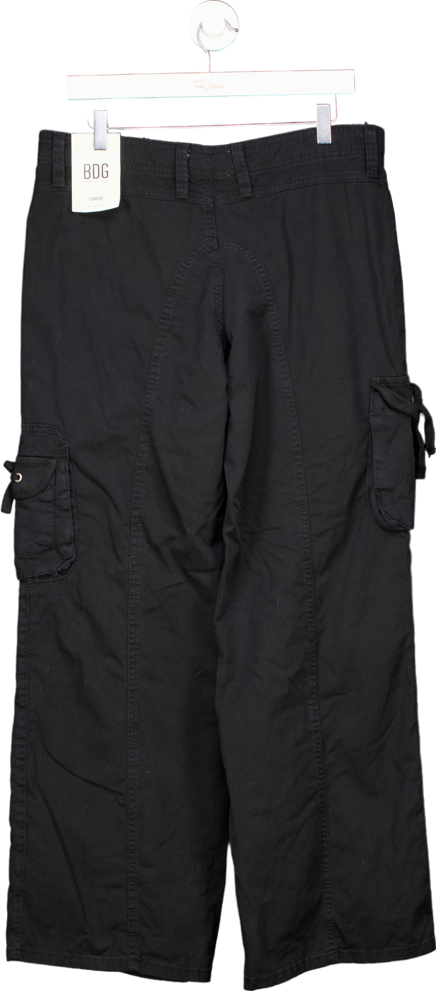BDG Black Cargo Utility Styling Relaxed Fit Trousers UK W32