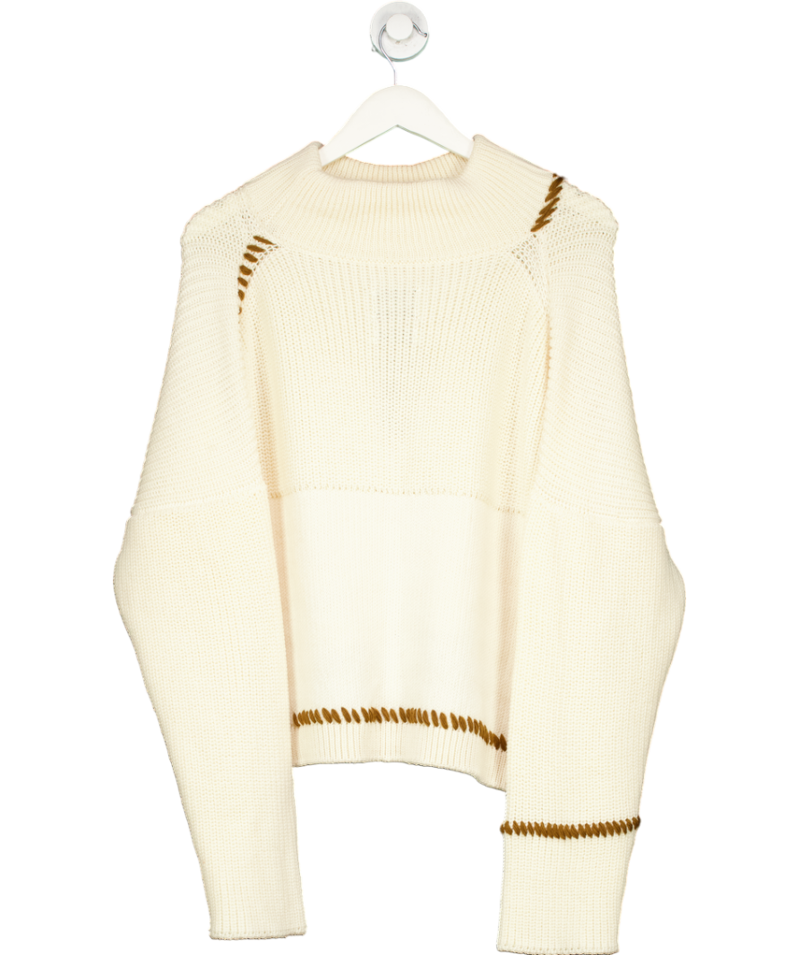 The Knotty Ones Cream Sturmi Merino Wool Sweater UK L