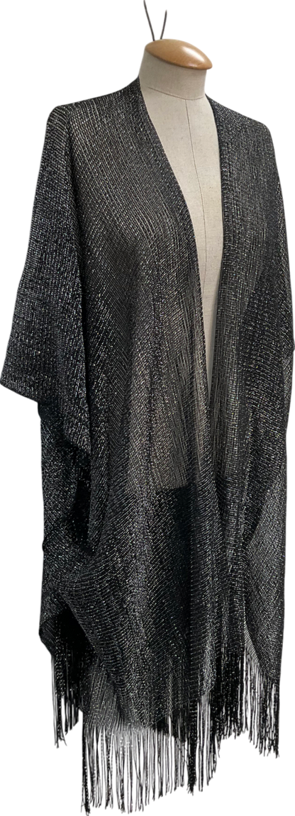 Bibi Bijoux Black Metallic Thread Kaftan One Size