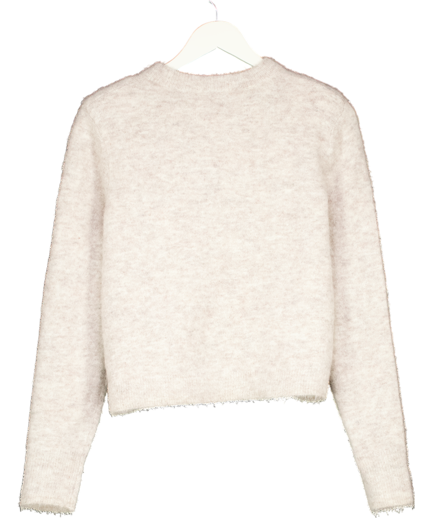 Mint Velvet Beige Shoulder Pad Jumper UK M