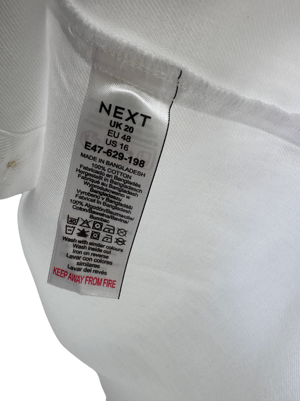 Next White The Weekend Casual Shirt UK 20