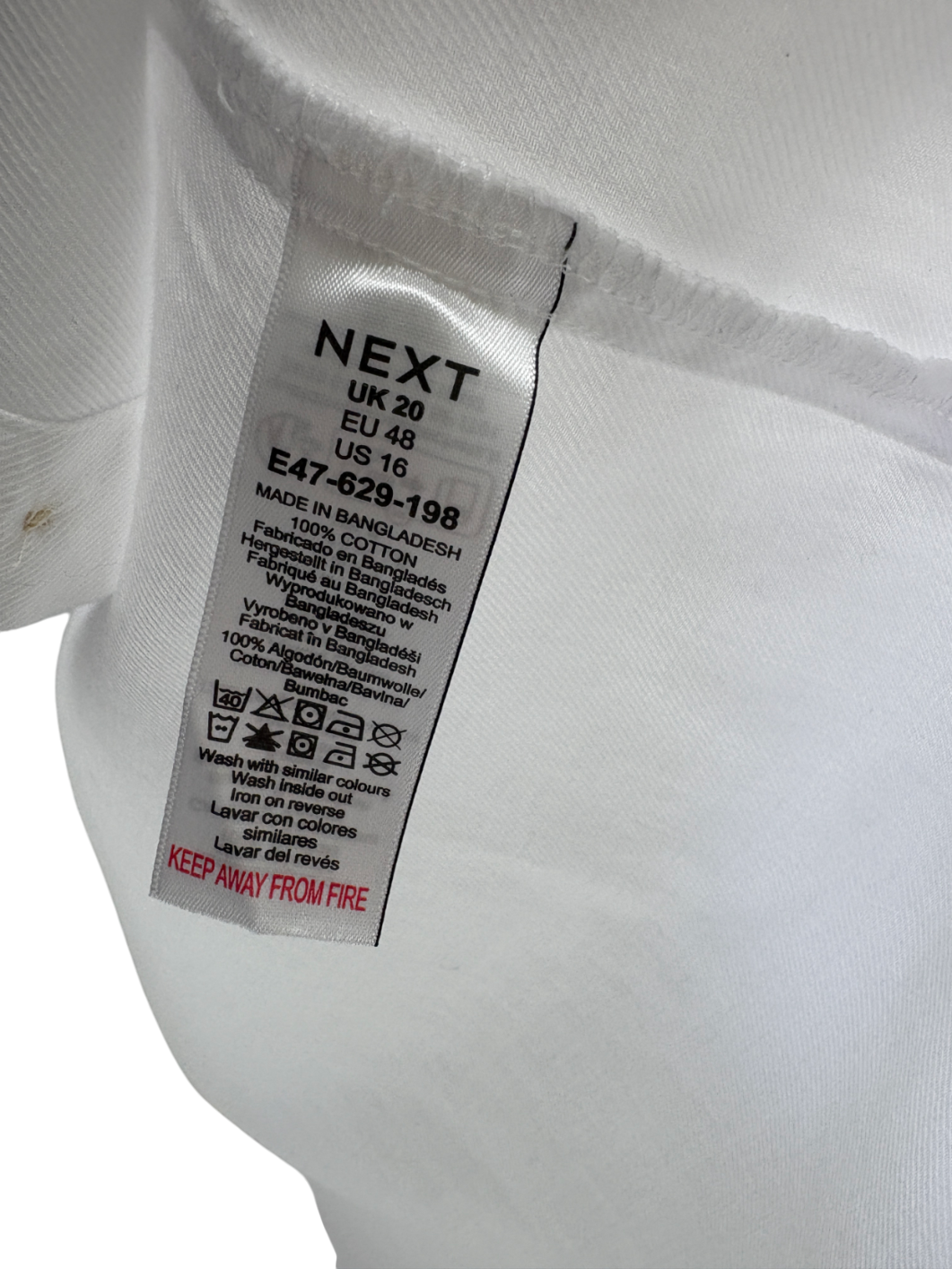 Next White The Weekend Casual Shirt UK 20