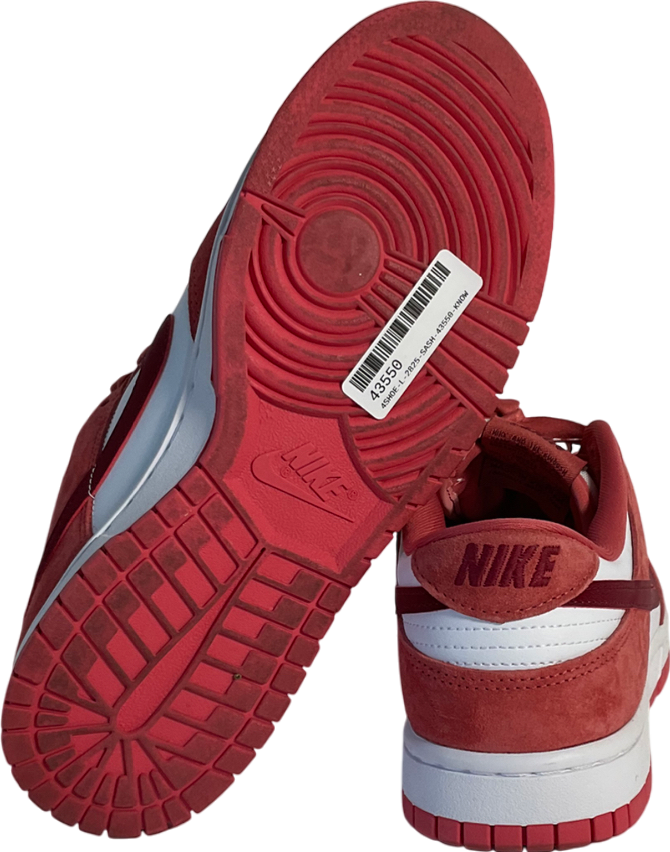 Nike Dunk Low Trainers White Team Red Dragon Red UK 6.5 EU 39.5 👠