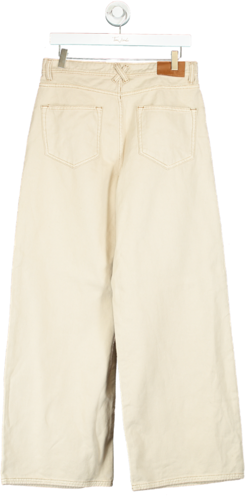 Nasty Gal Ecru Oversized Baggy Jean UK 10