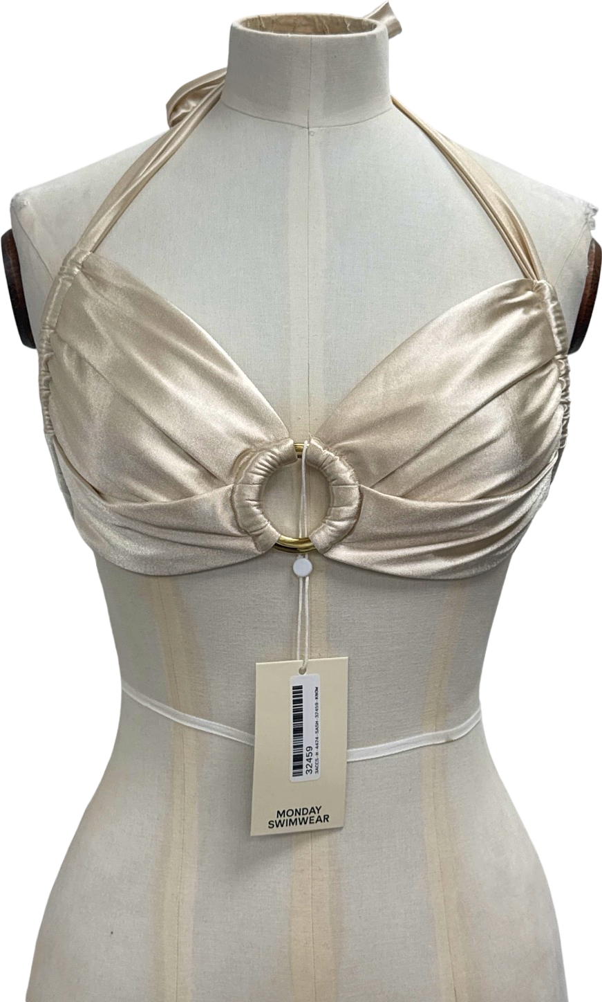 Monday Swimwear Champagne Halter Bikini Top UK M