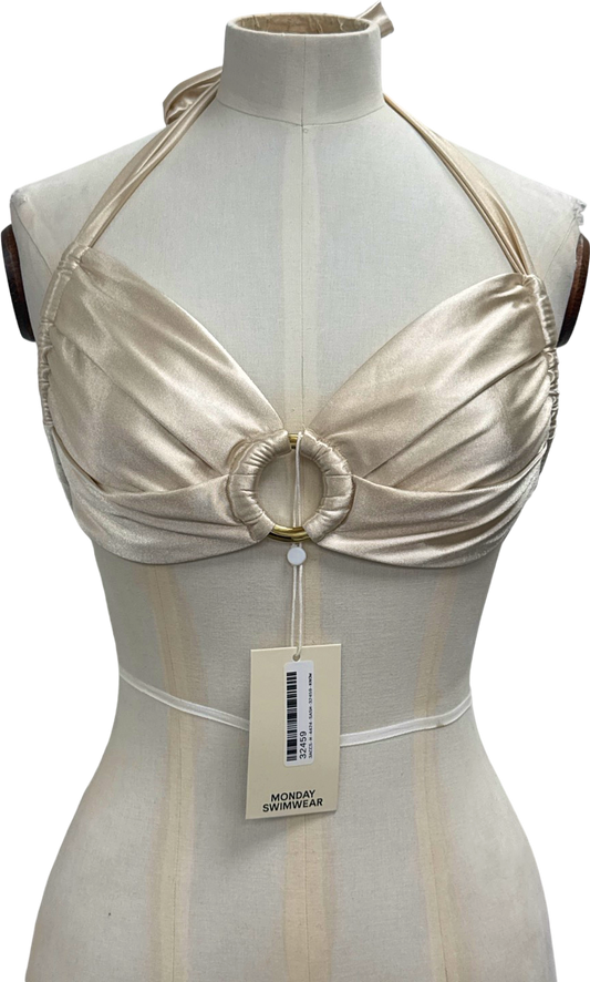 Monday Swimwear Champagne Halter Bikini Top UK M