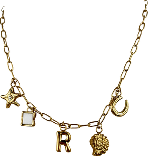 Abbott Lyon Charm Necklace Personalised Initial R