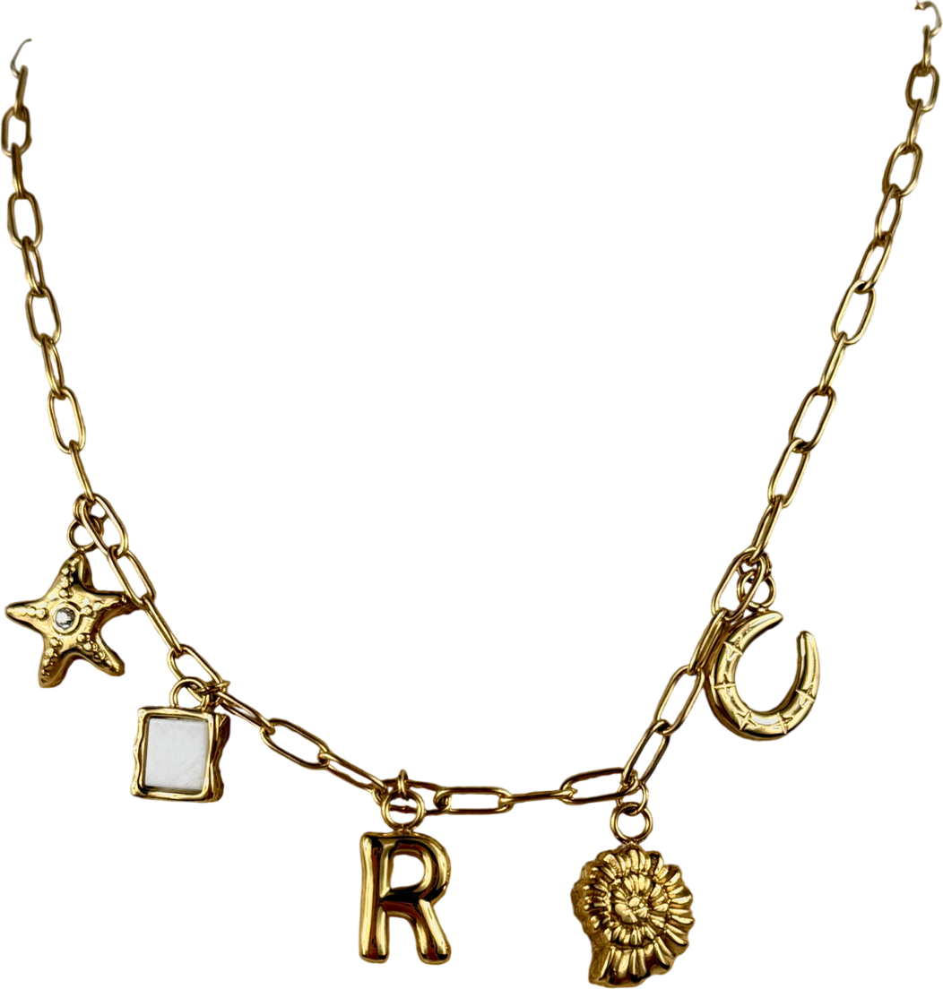 Abbott Lyon Charm Necklace Personalised Initial R