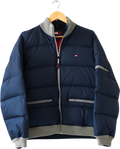 Tommy Hilfiger Navy Blue Flag Logo Down Filled Oversize Puffer Jacker UK XL