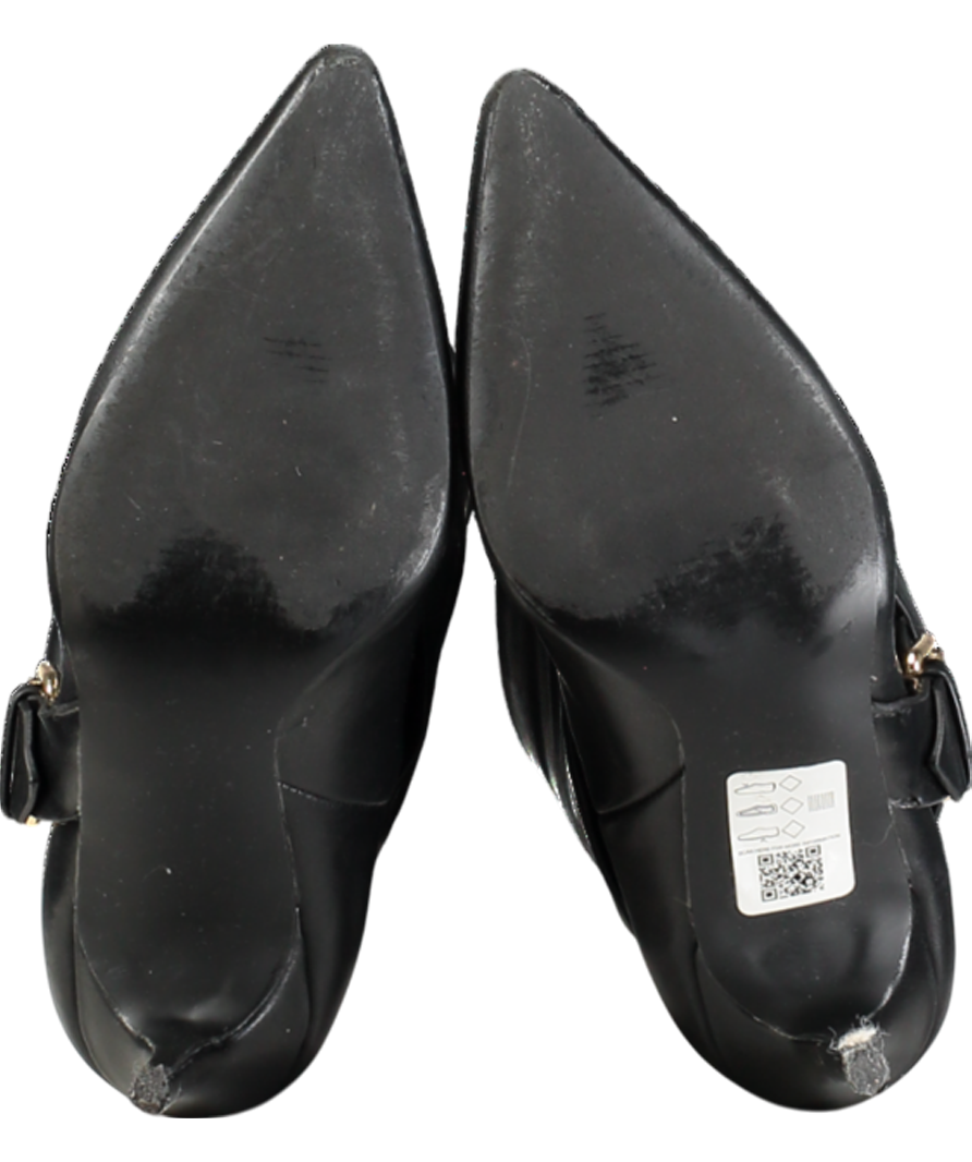 ASOS Black Faux Leather Buckle Detail Boots UK 4 EU 37 👠