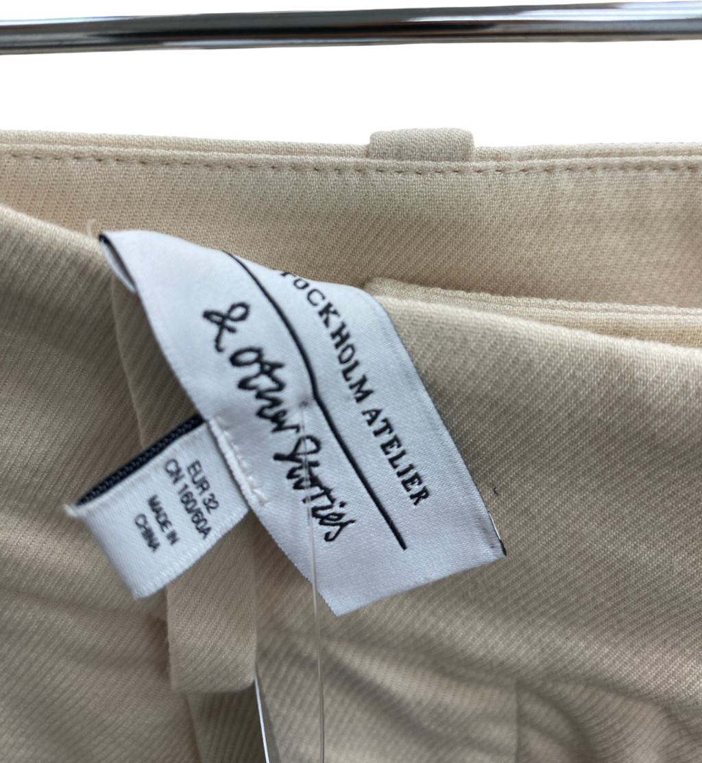 & Other Stories Beige Tailored Tapered Trousers UK 4