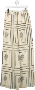 Mehtap Elaidi Cream Classic Pants With Cactus Print FR36 UK 8