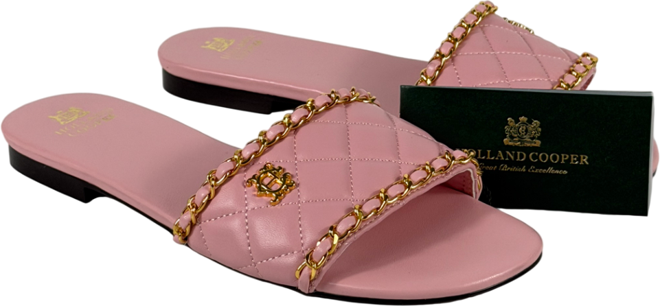 HOLLAND COOPER Quilted Pimlico Slide - Peony Pink UK 6 EU 39