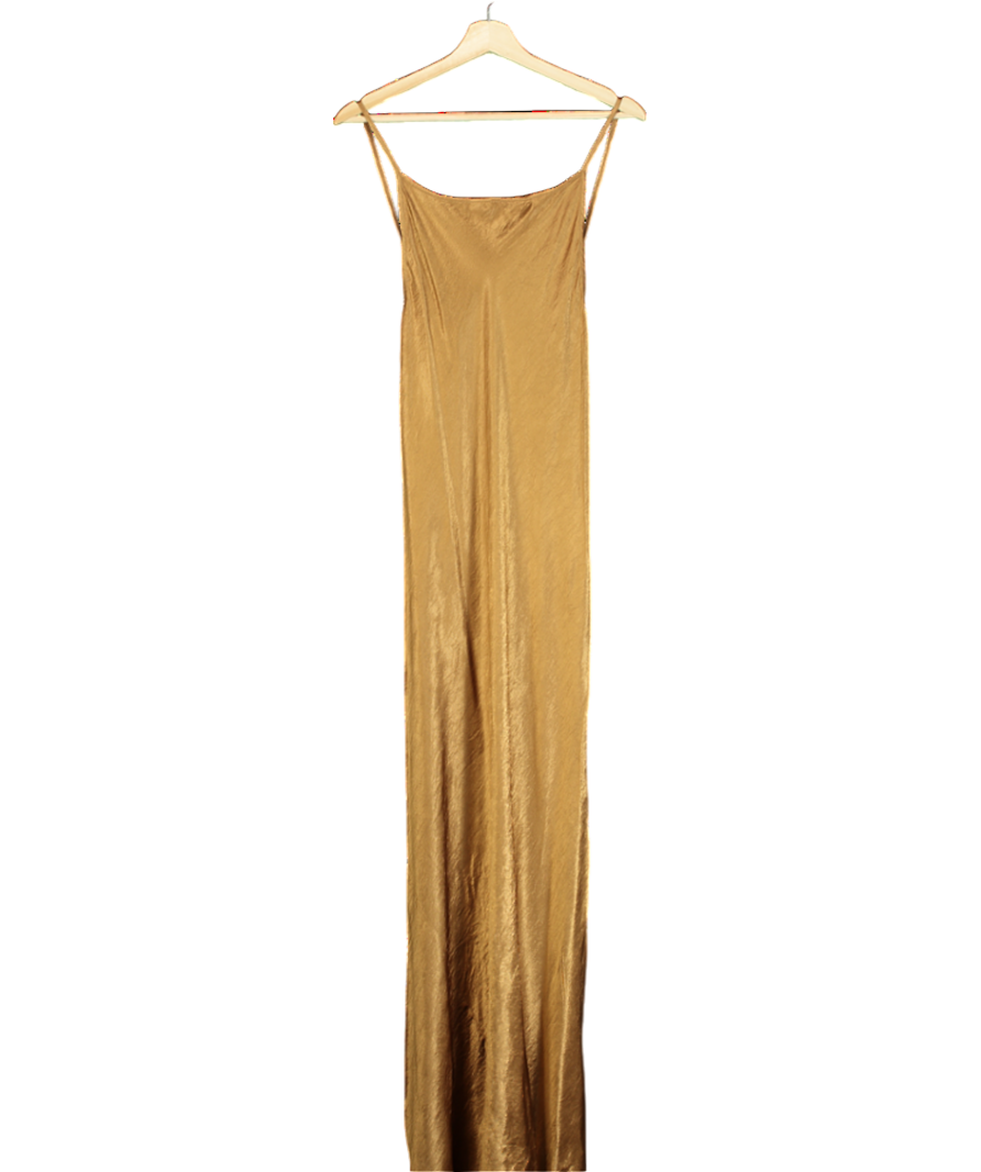 Anne Demeulemeester Brown Slip Maxi Dress UK 8