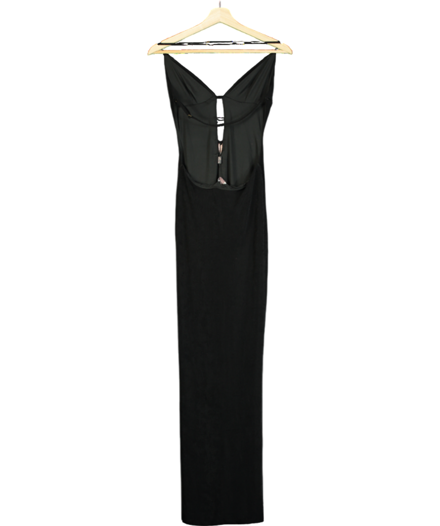 Oh Polly Black Cut-out Halterneck Maxi Dress UK M